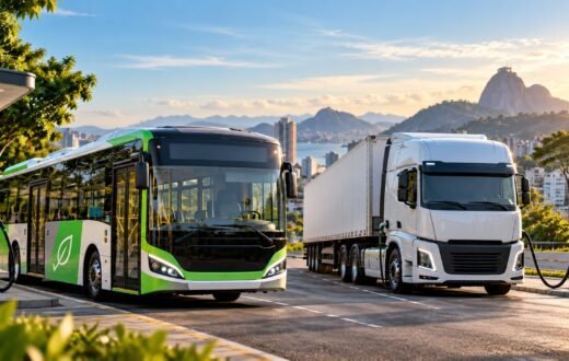 Onibus-e-caminhao-eletricos-ao-por-do-sol